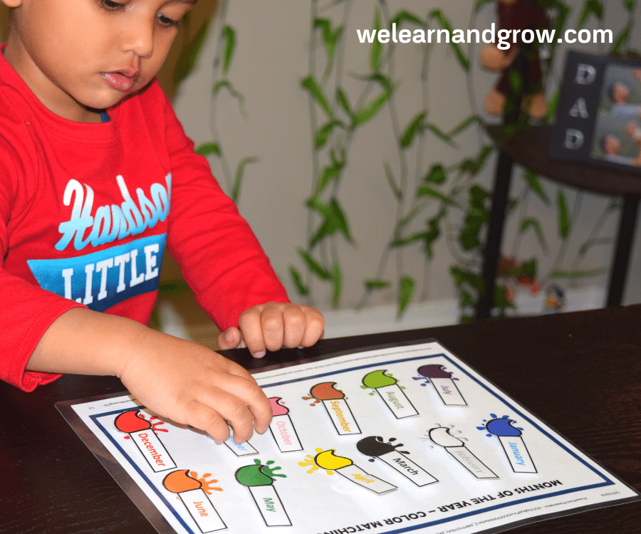Months of the Year activity for kids - free printable