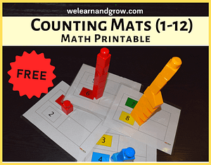 "FREE Block Counting Mats Printable I Color Matching I Math Printable for Toddlers - We Learn and Grow"