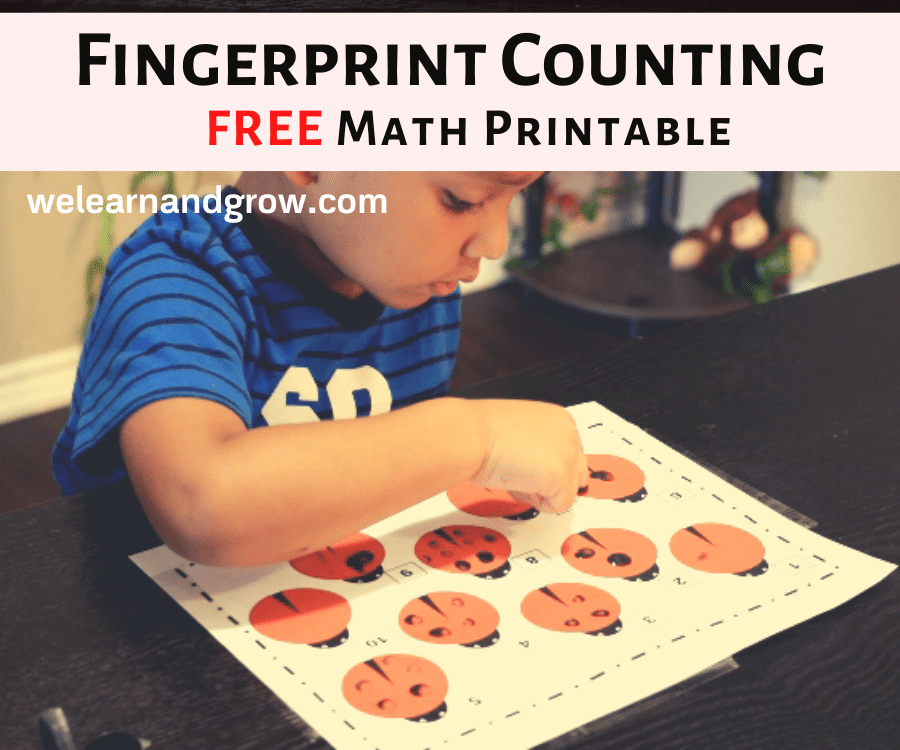 Fingerprint counting printable for kids - FREE Math activity