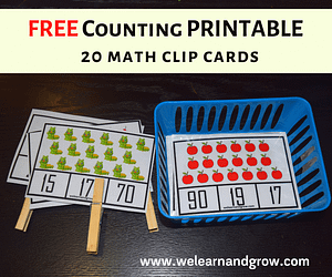 counting printables math clip cards