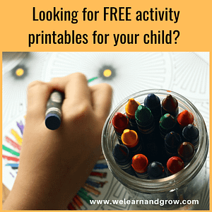 "Free printables for kids - We Learn and Grow"