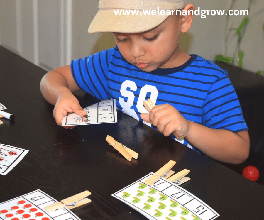 Free counting printables math clip cards for kids